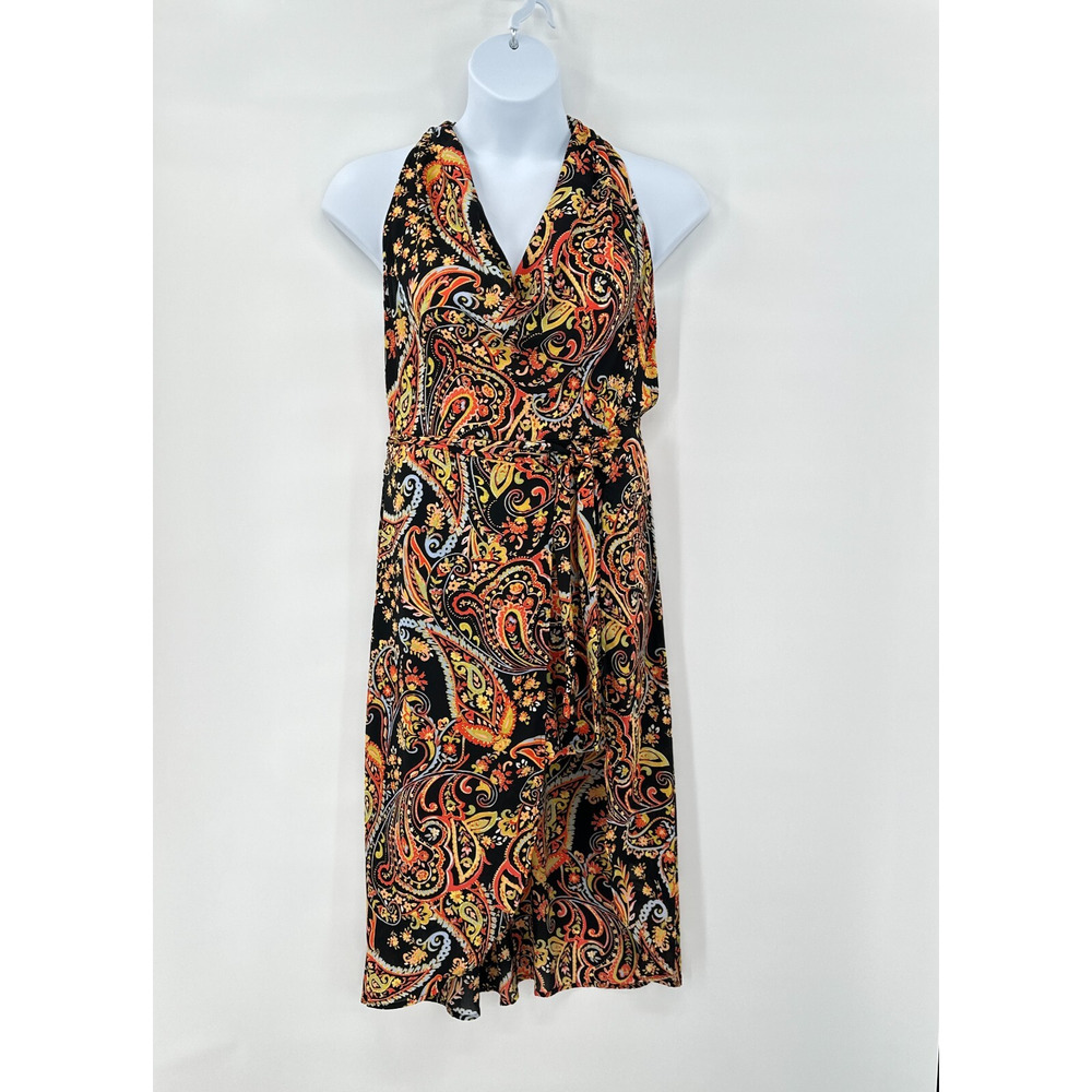 Boho‎ Paisley Wrap Romper Dress Large Sleeveless Festival Event Summer Retro